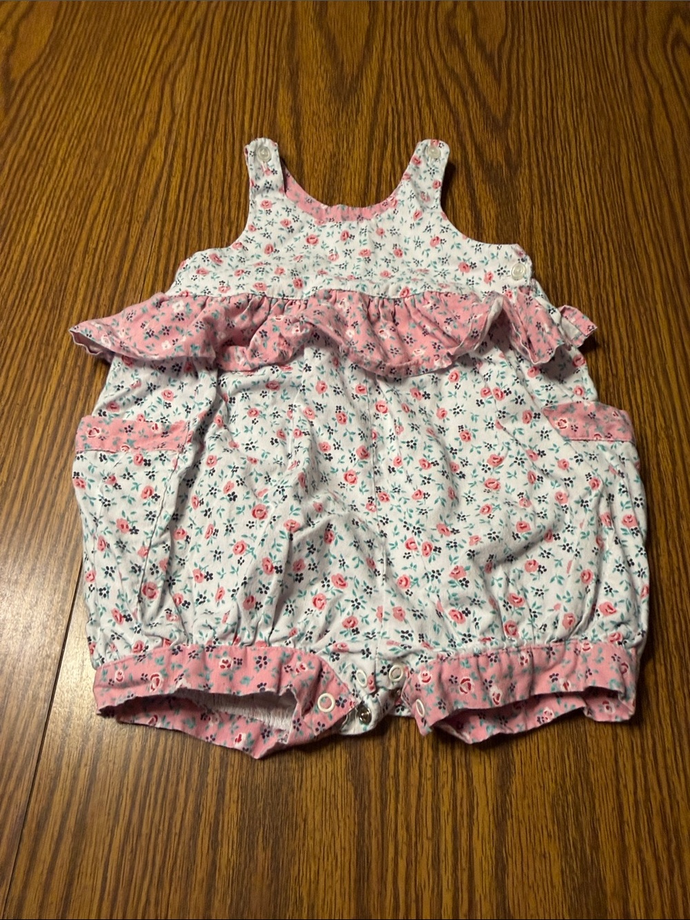 Baby Floral Pink Ruffle One-Piece Romper